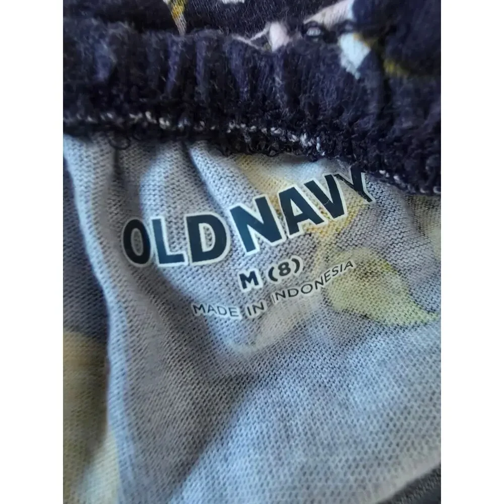 Old Navy Girls 8 Lemon Puff Sleeve Shorts Romper 100% Cotton